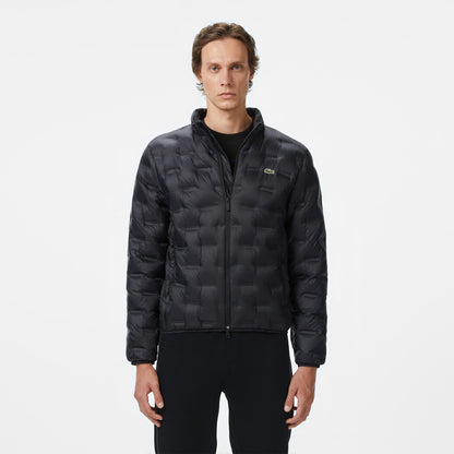 Lacoste Erkek Dik Yaka Kapitone Siyah Mont