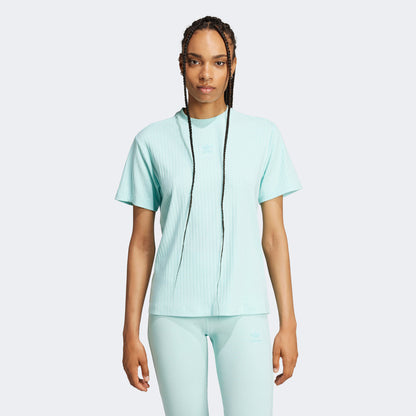 Adidas Essentials Wide Rib Kadın Mavi T-shirt