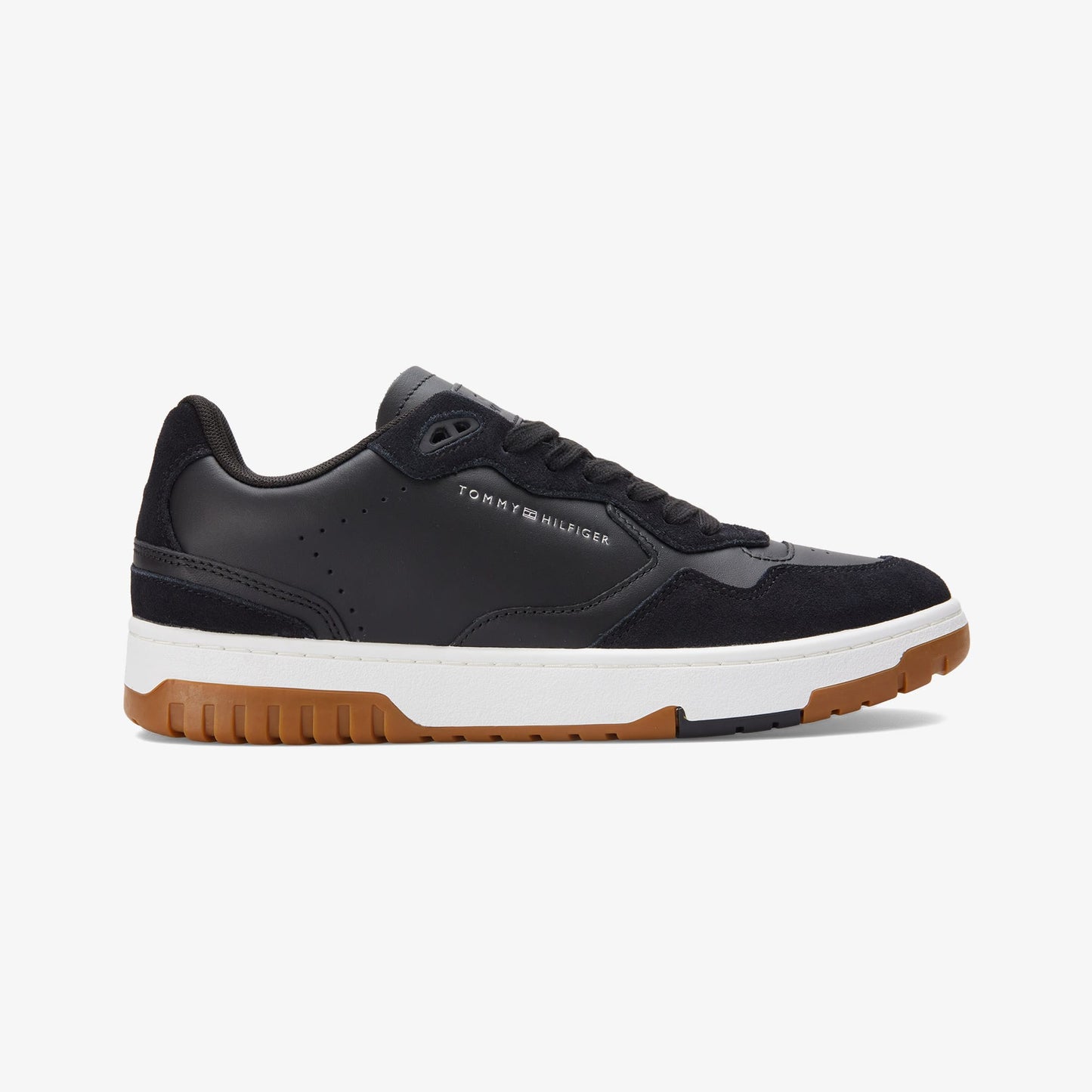 Tommy Jeans Leather Logo Basketball Erkek Siyah Sneaker