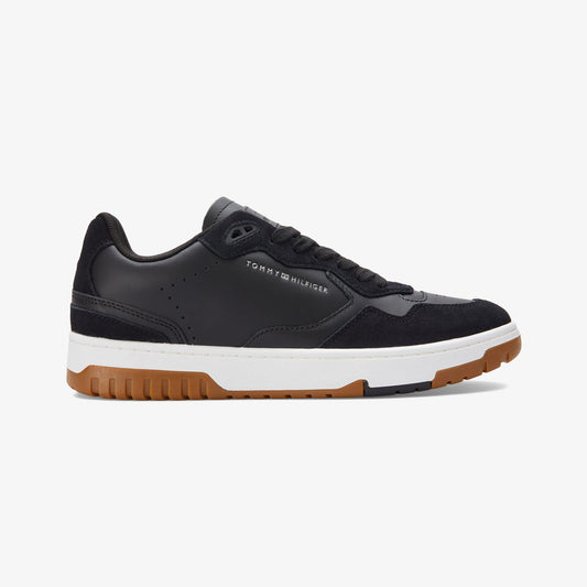 Tommy Jeans Leather Logo Basketball Erkek Siyah Sneaker