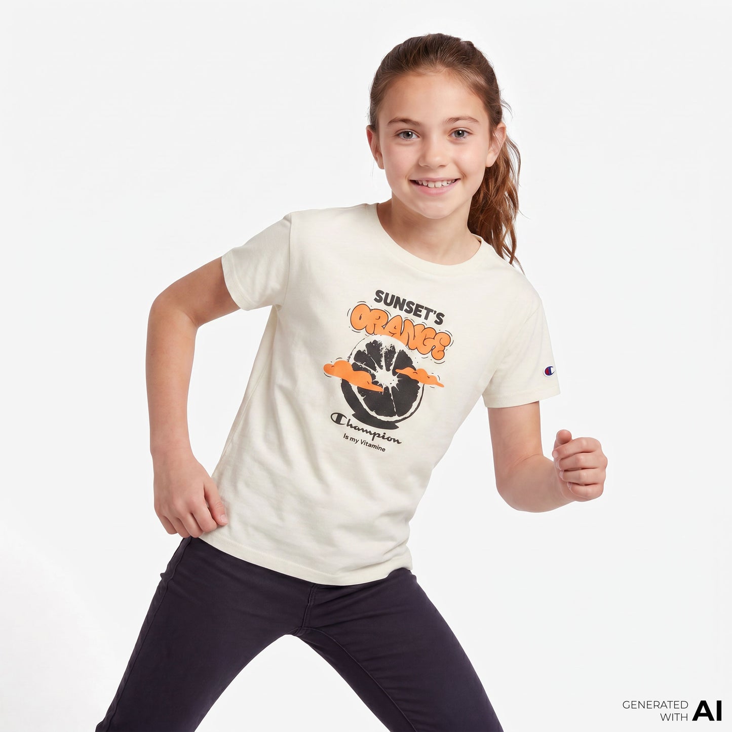 Champion Crewneck Çocuk Beyaz T-shirt