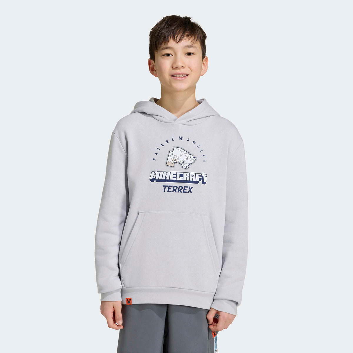 Adidas K Minecraft Mt Çocuk Gri Sweatshirt