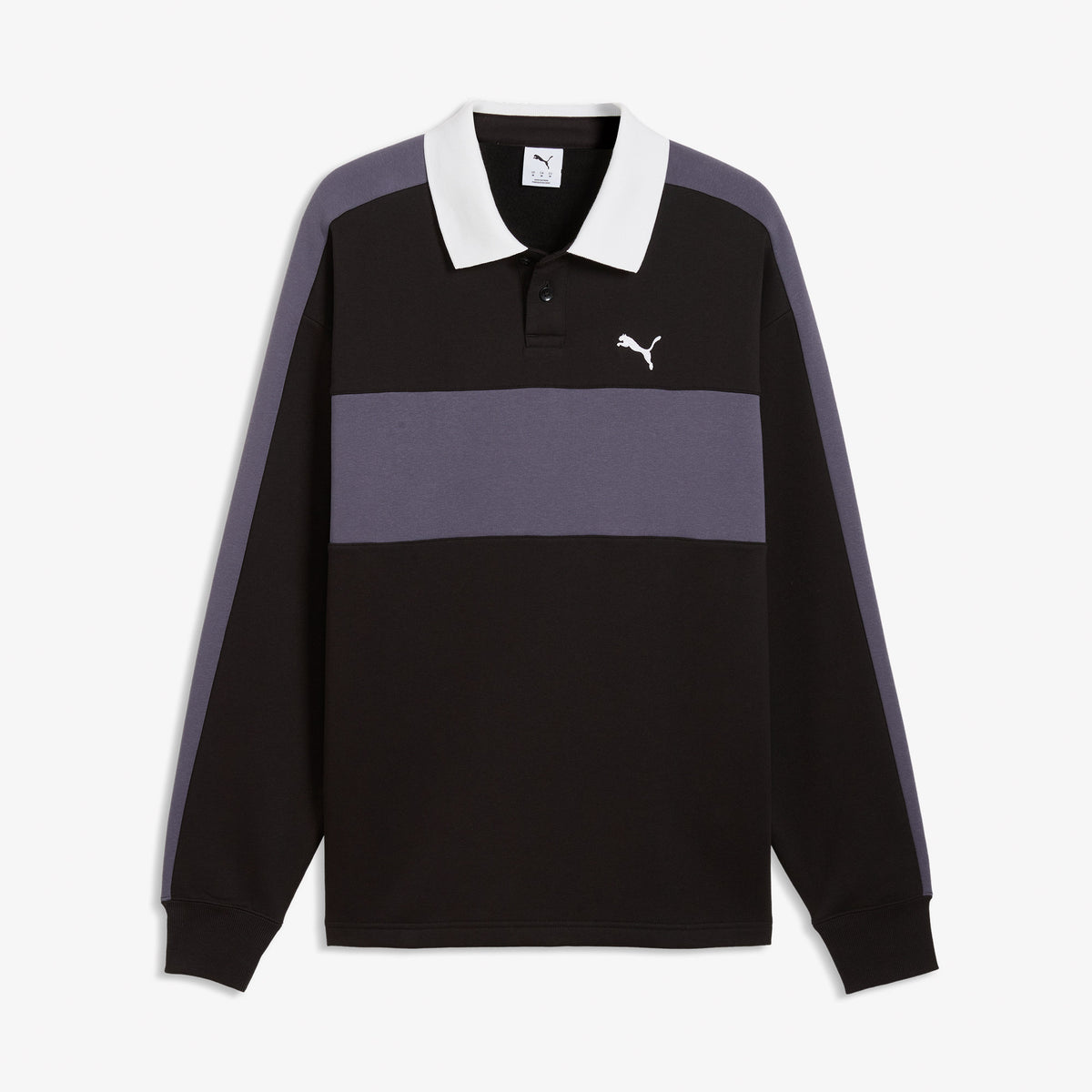 Puma T7 Relaxed Polo Crew Erkek Siyah Sweatshirt