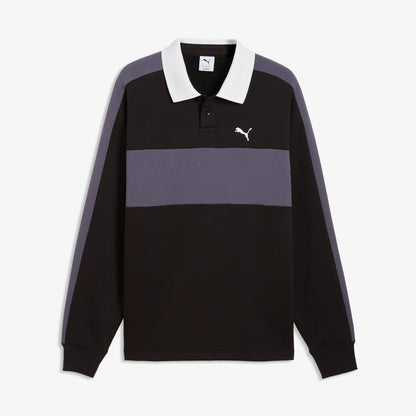 Puma T7 Relaxed Polo Crew Erkek Siyah Sweatshirt
