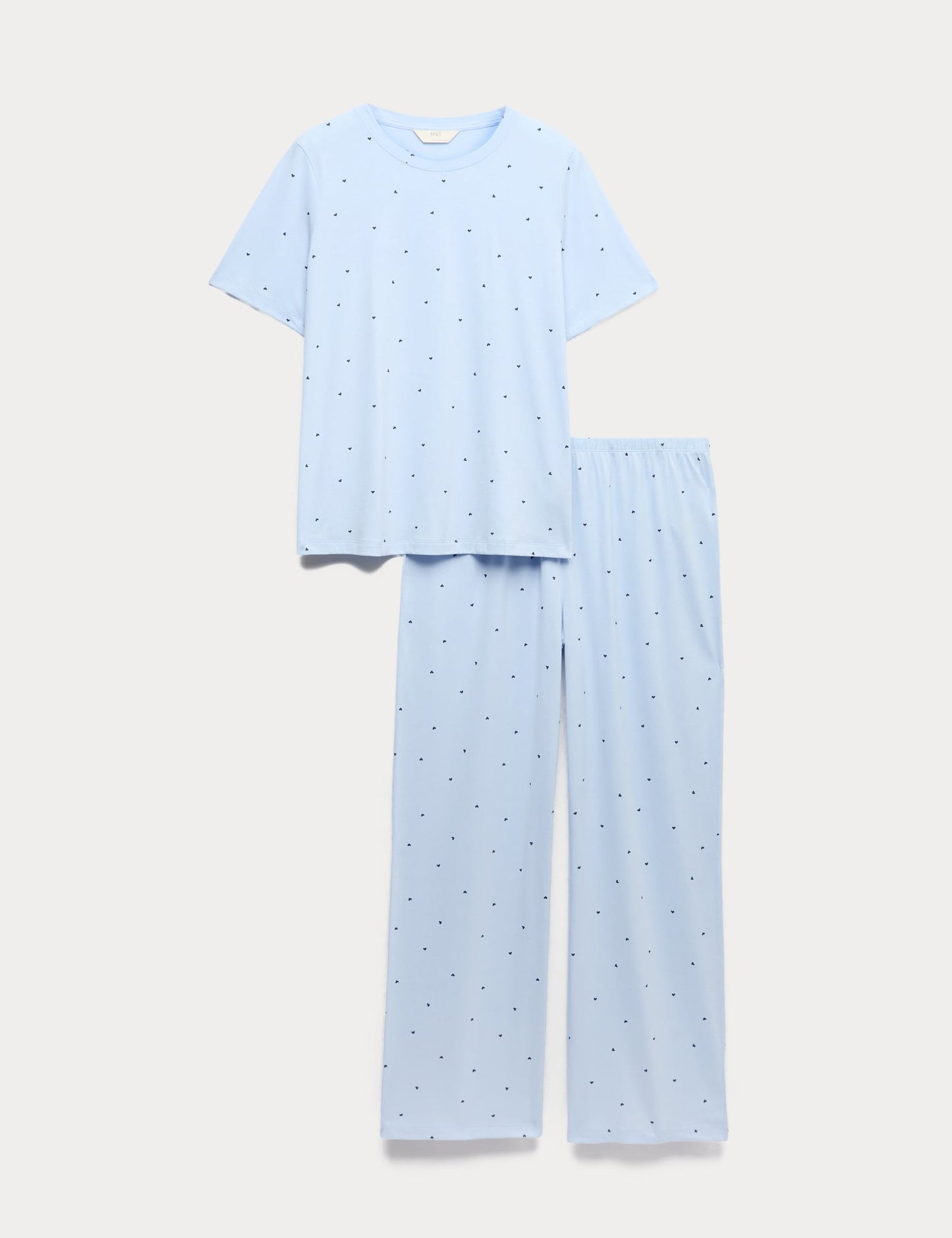 Saf Pamuklu Baskılı Pijama Takımı