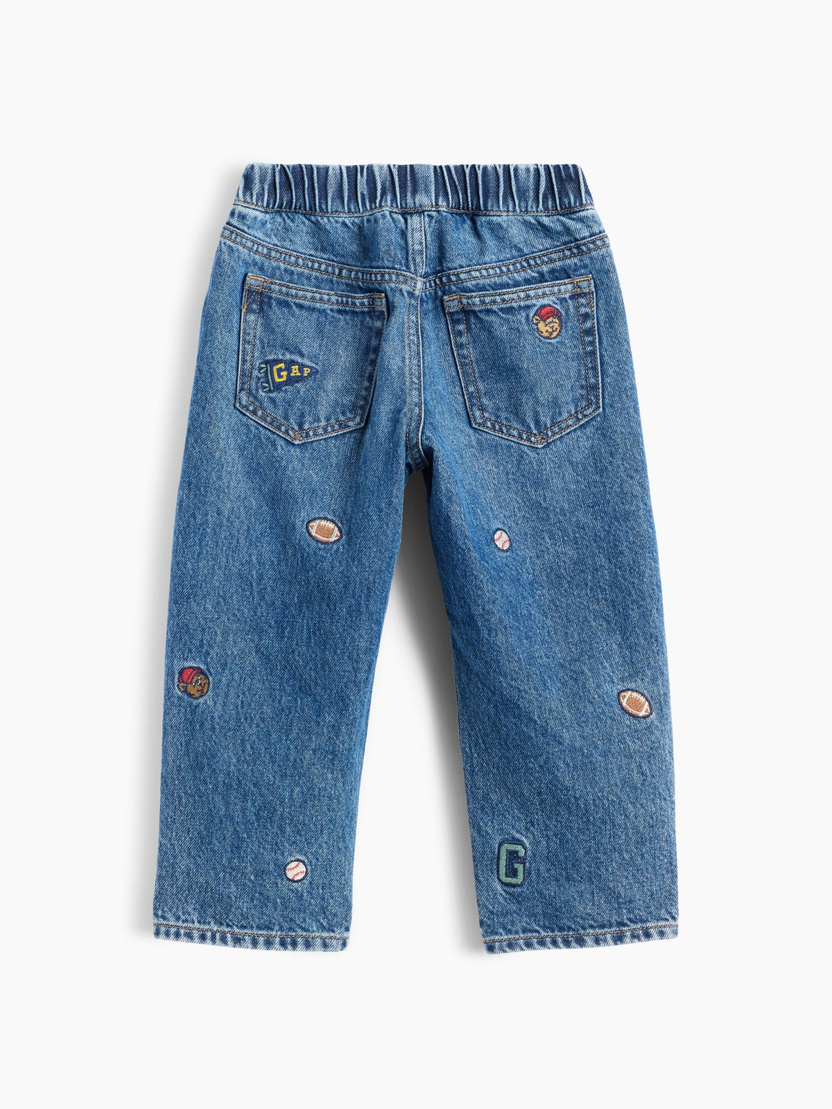 Mavi Baby & Toddler Nakışlı Pull-on Baggy Jean Pantolon