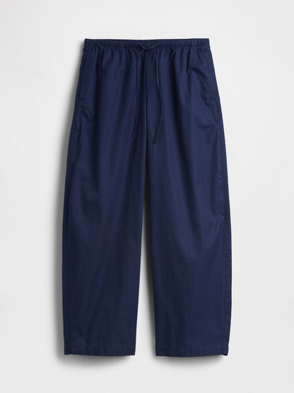 Lacivert Poplin Easy Barrel Pantolon