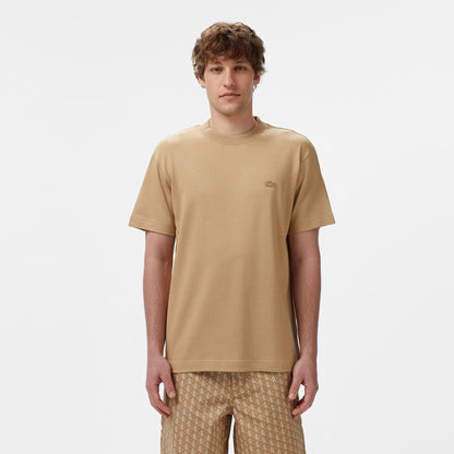 Lacoste Erkek Relaxed Fit Bisiklet Yaka Bej T-shirt