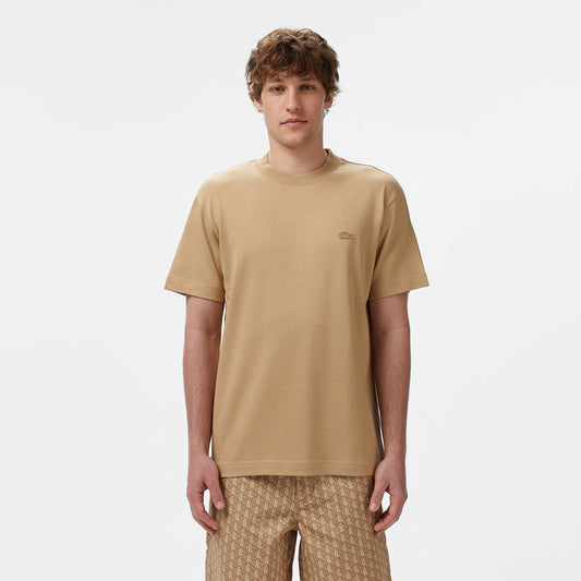 Lacoste Erkek Relaxed Fit Bisiklet Yaka Bej T-shirt
