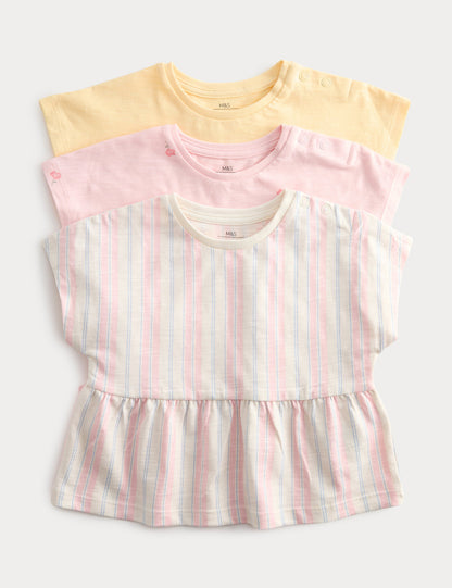 3'lü Pamuklu T-shirt