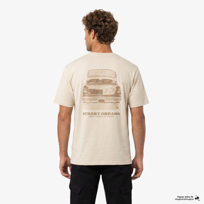 Karl Kani Slogan Boxy Erkek Bej T-shirt