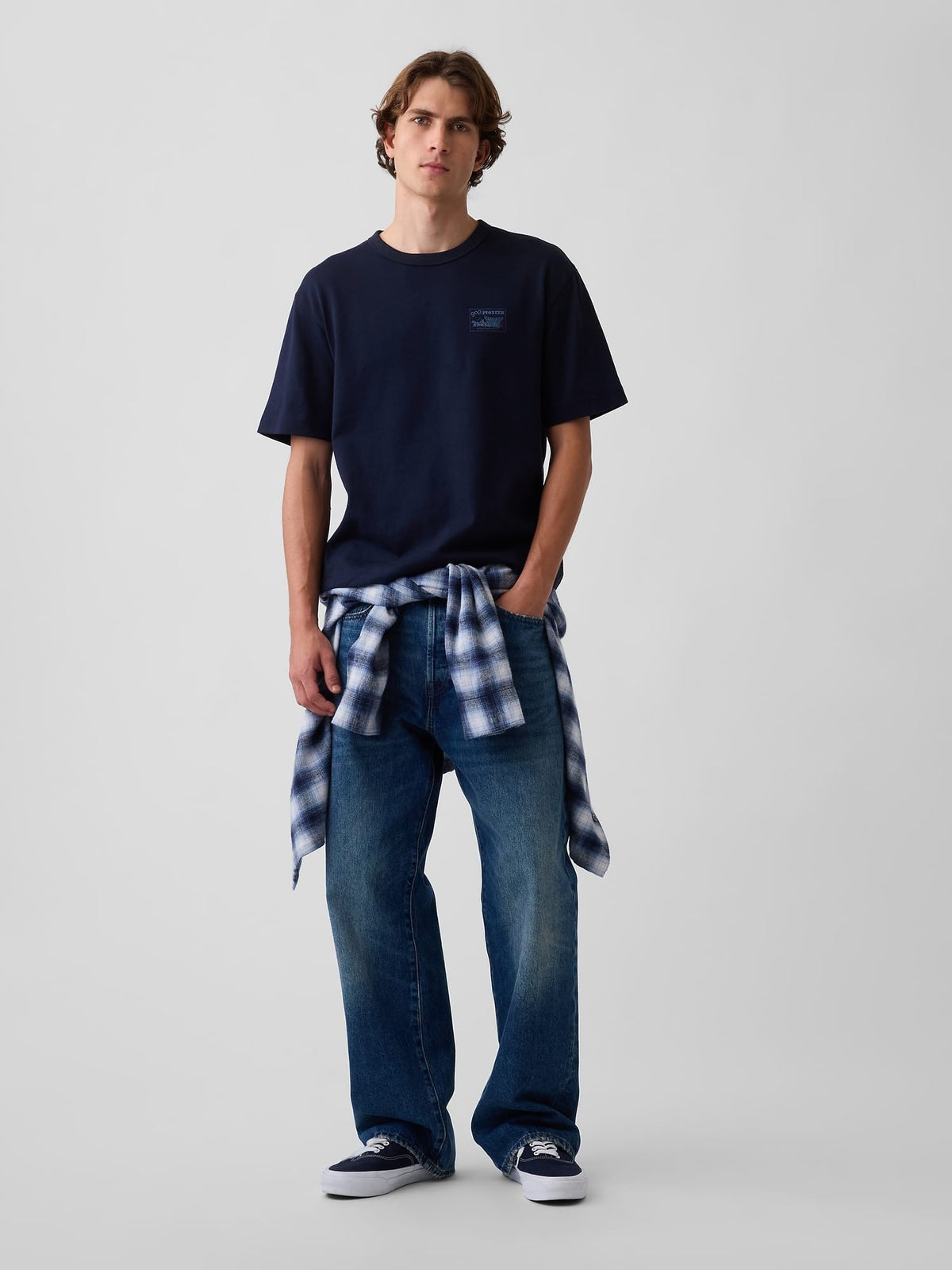 Lacivert Heavyweight Gap Grafik Baskılı T-shirt