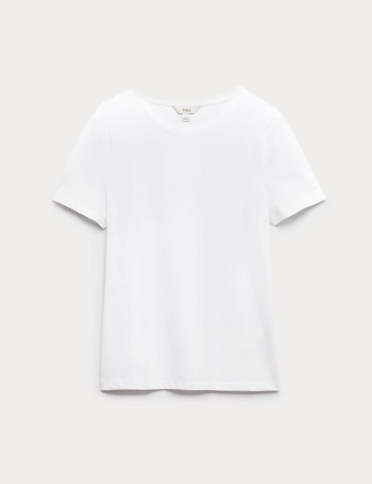 Saf Pamuklu Yuvarlak Yaka T-shirt