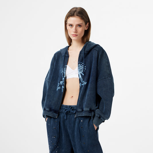 Les Benjamins Regular Fit Kadın Mavi Sweatshirt