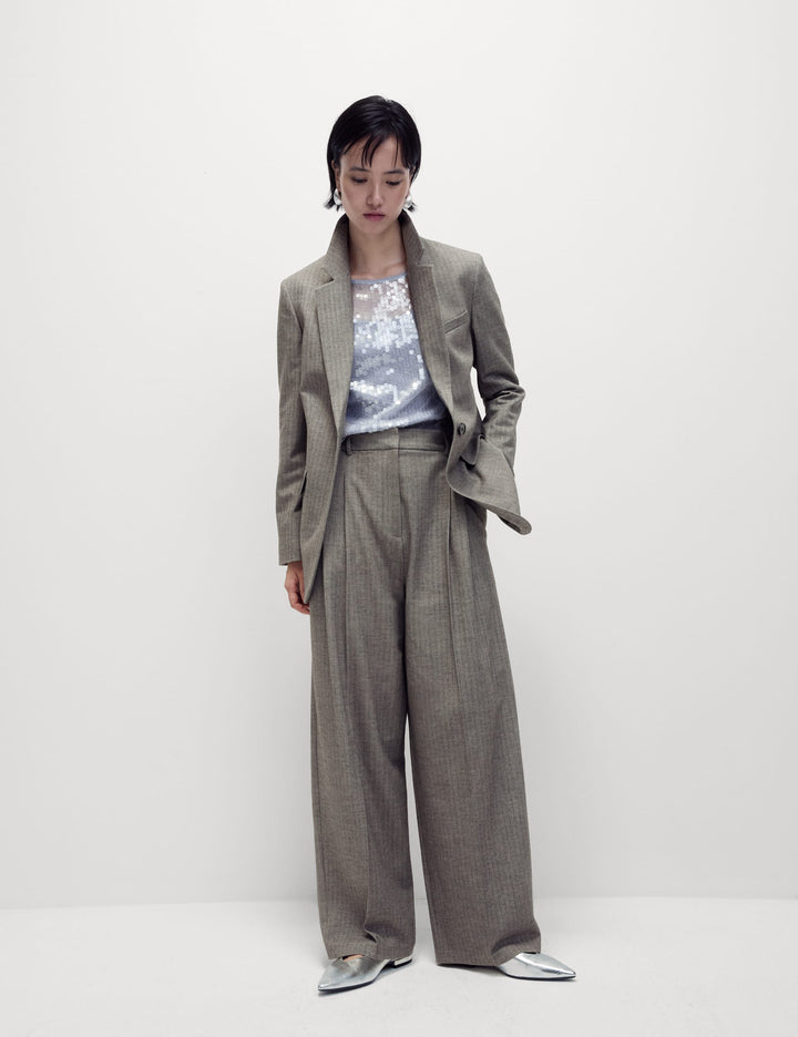 Yüksek Bel Wide Leg Pantolon