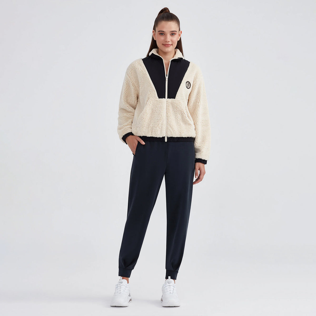 Skechers Outdoor Fleece Half Zip Sherpa Kadın Beyaz Ceket