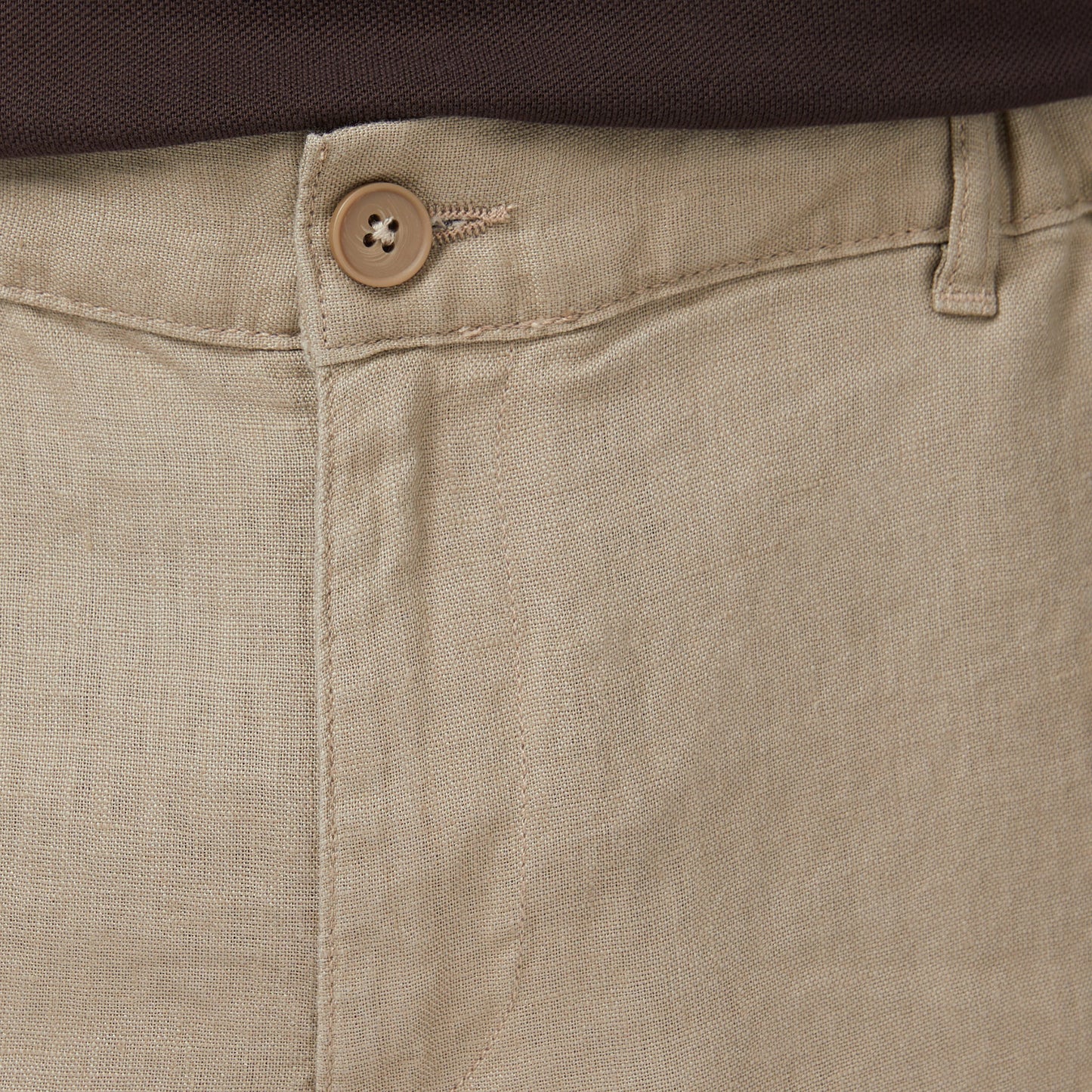 Nautica Erkek Kahverengi Regular Fit Keten Şort