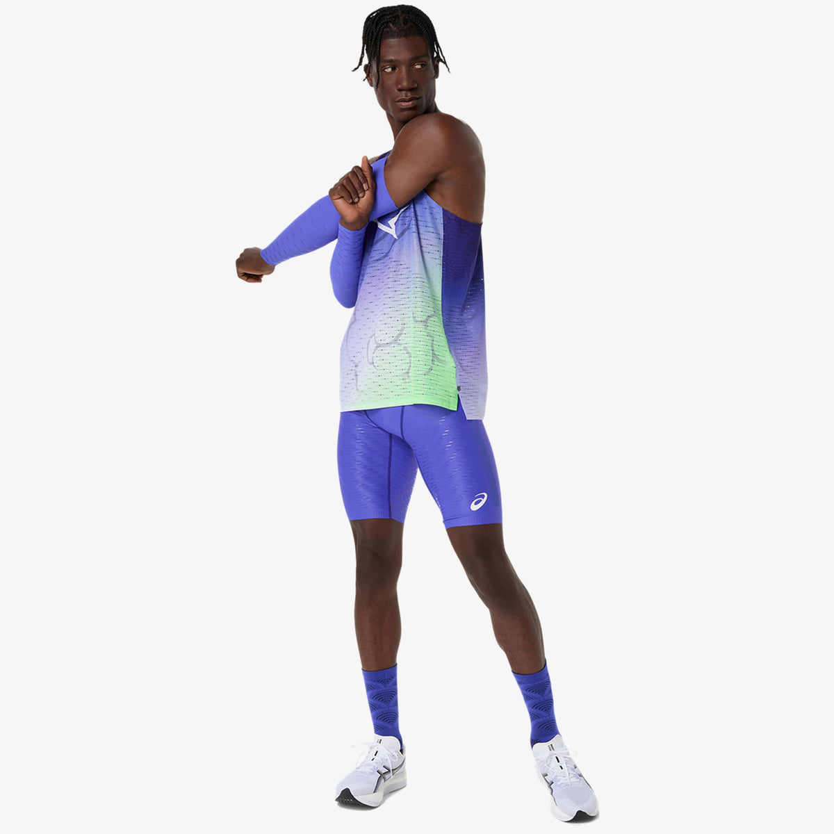 Asics Metaspeed Singlet Erkek Mor Koşu T-shirt