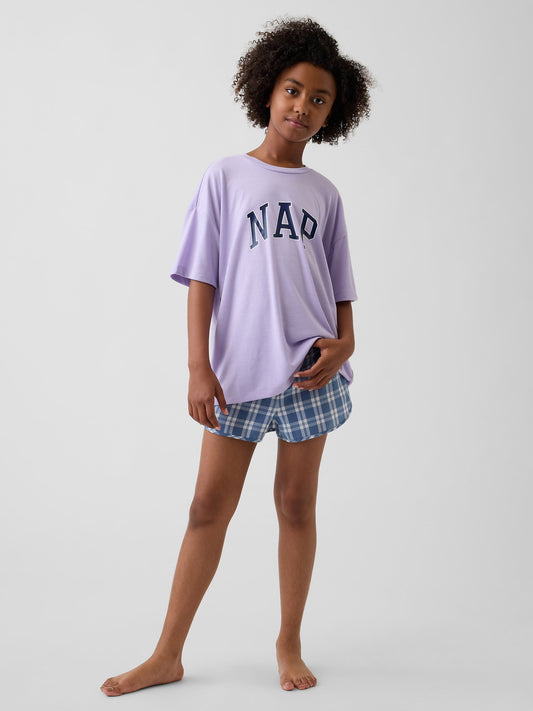 Lila Recycled Pijama Şort Takımı