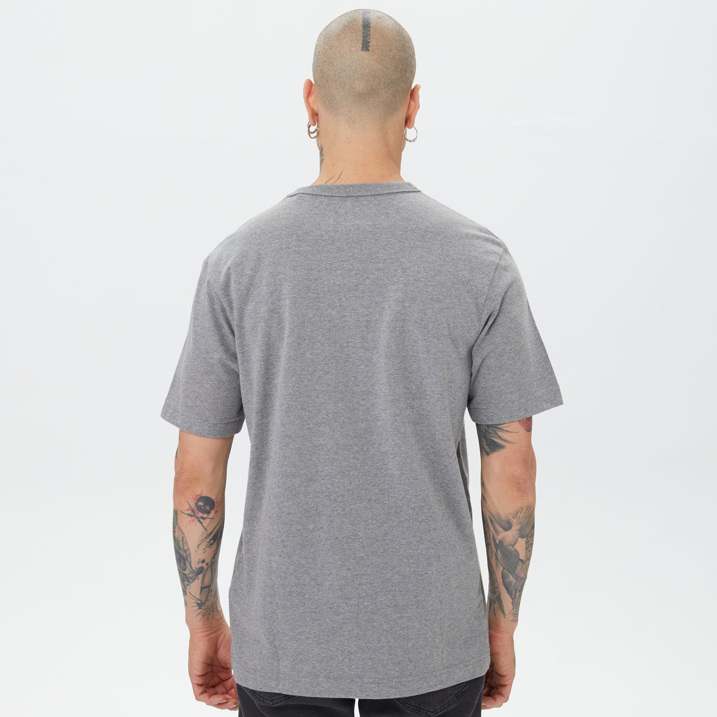 Alpha Industries Nasa Logo Print Erkek Gri T-shirt