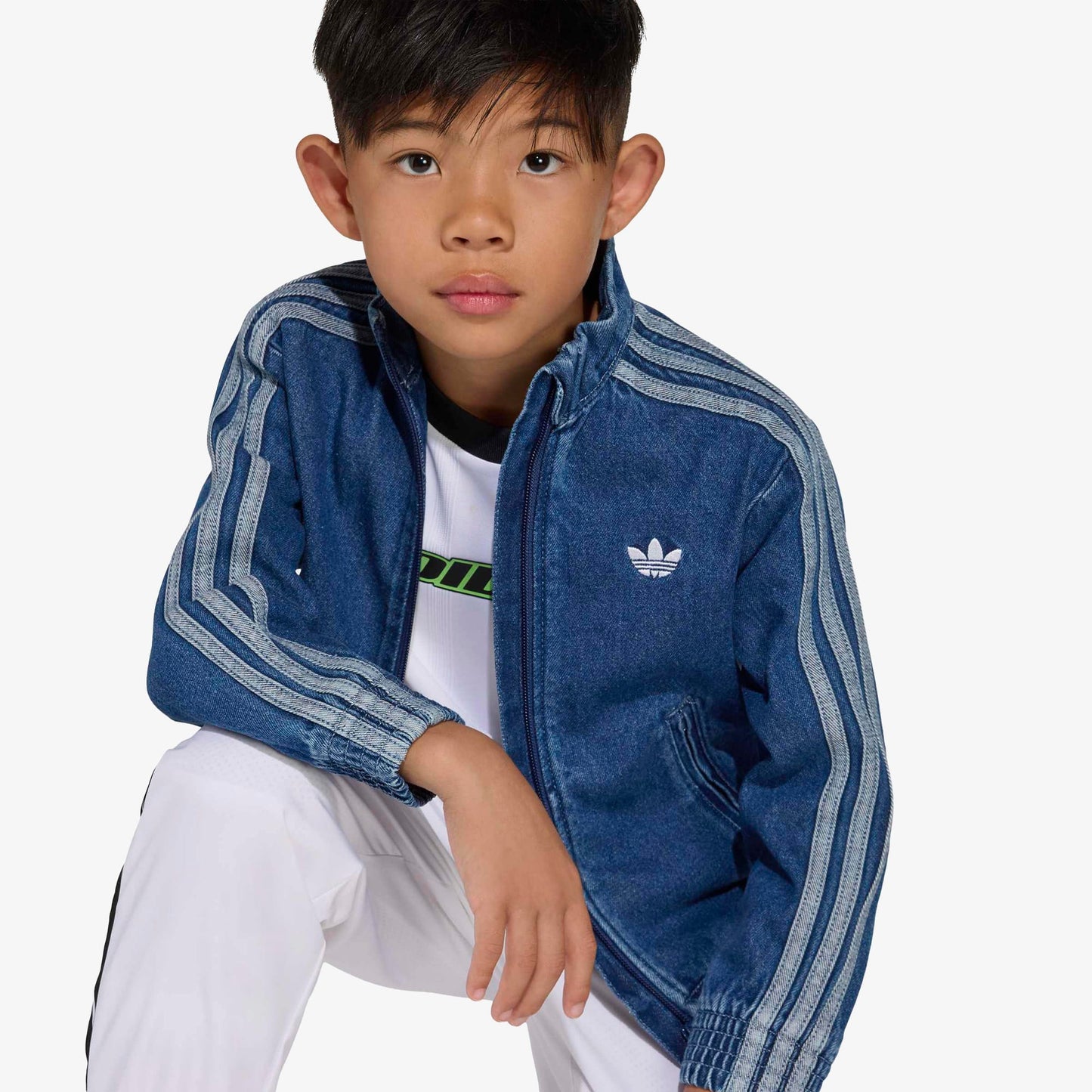Adidas Firebird Denim Çocuk Mavi Ceket