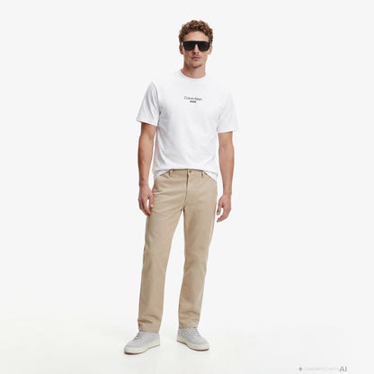 Calvin Klein Relaxed Fit Graphic Erkek Beyaz T-shirt