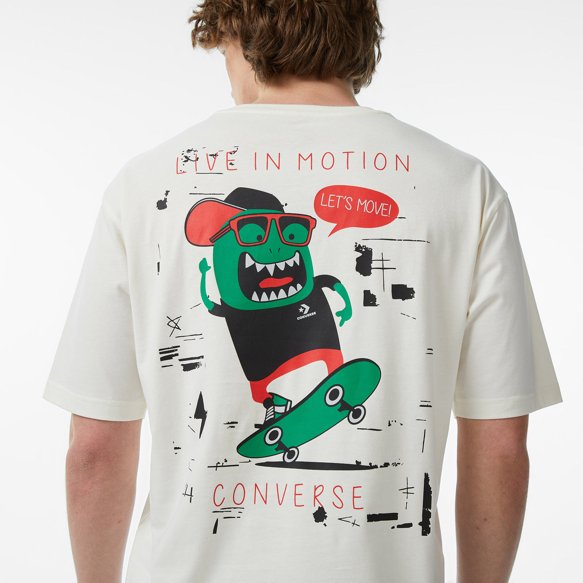 Converse Regular Fit Erkek Krem T-shirt