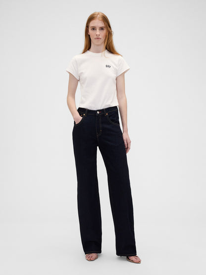 Beyaz Gap × Victoria Beckham Organik Pamuk Logo T-shirt