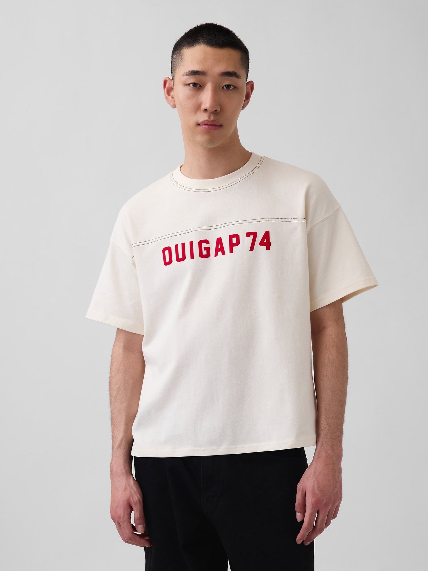Krem Ouigap Heavyweight Crop Logo T-shirt