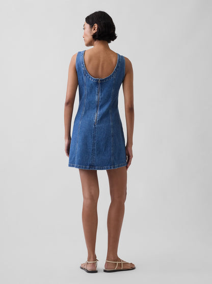 Mavi Denim Botneck Open-back Mini Elbise