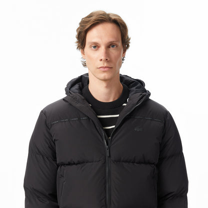 Lacoste Erkek Relaxed Fit Kapüşonlu Siyah Mont