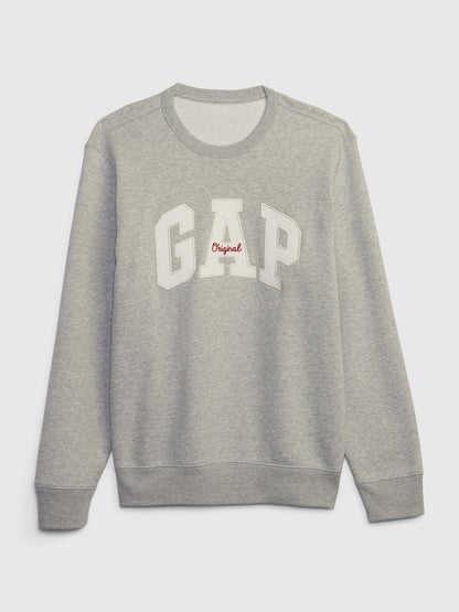Gri Gap Logo Bisiklet Yaka Sweatshirt