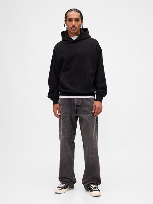 Siyah Organik Pamuk '90s Loose Jean Pantolon