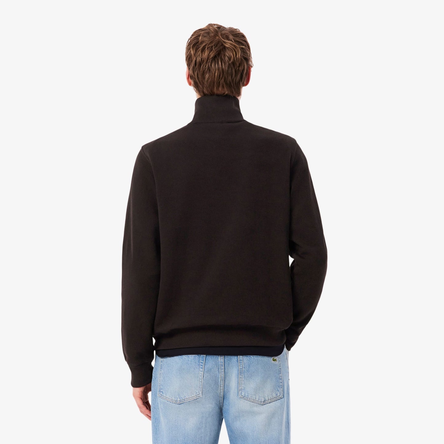 Lacoste Erkek Classic Fit Yarım Fermuarlı Kahverengi Sweatshirt