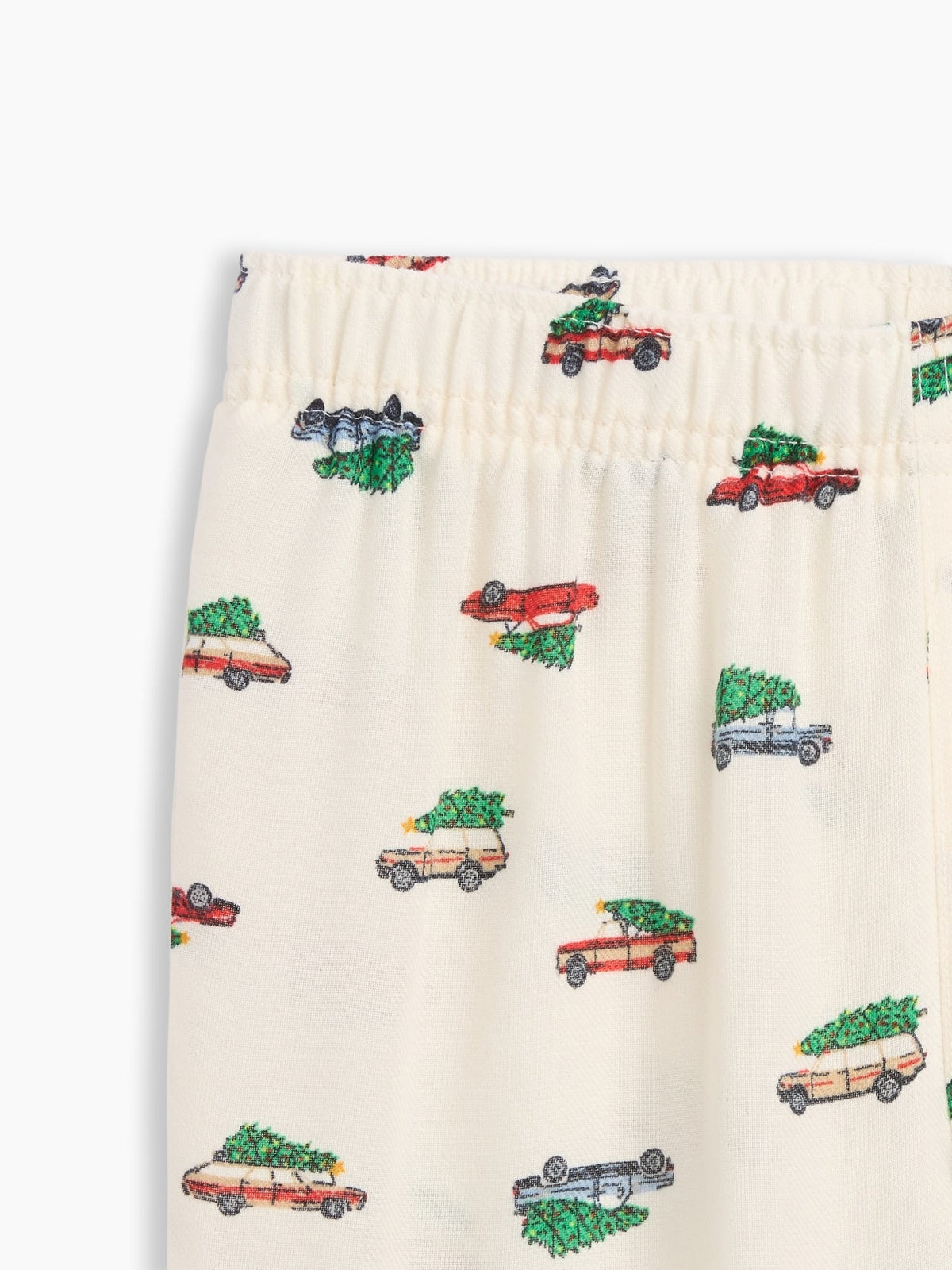 Krem X-mas Ağaç Flannel Pijama Altı
