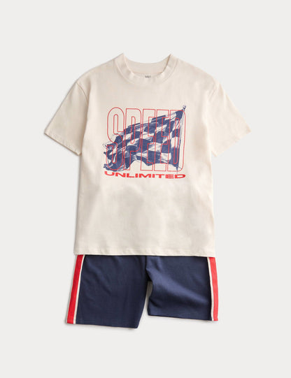 Desenli Pamuklu Pijama Takımı