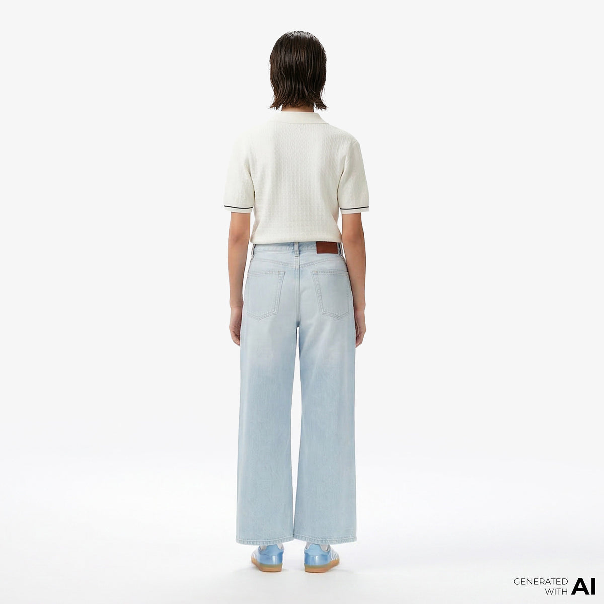 Calvin Klein The Wide Leg Worn Venice Kadın Mavi Jean