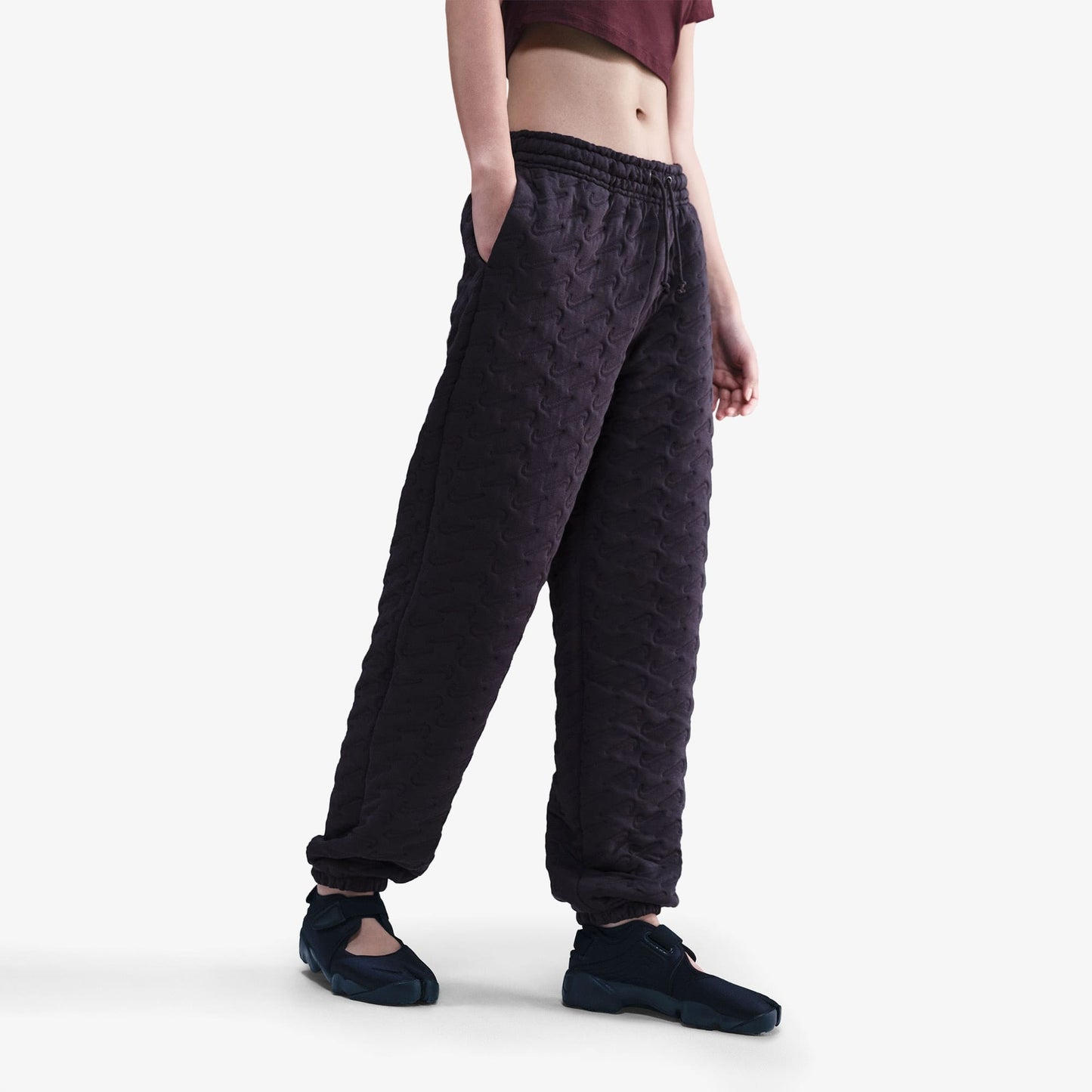 Nike Sportswear Phoenix Fleece Yüksek Belli Kadın Mor Eşofman Altı