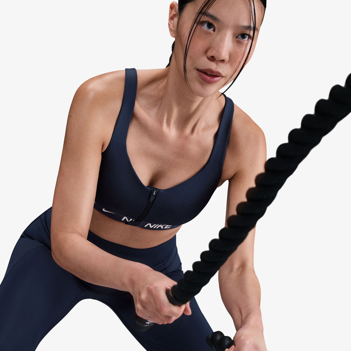 Nike Indy High Support Front-zip Sports Kadın Siyah Antrenman Bra