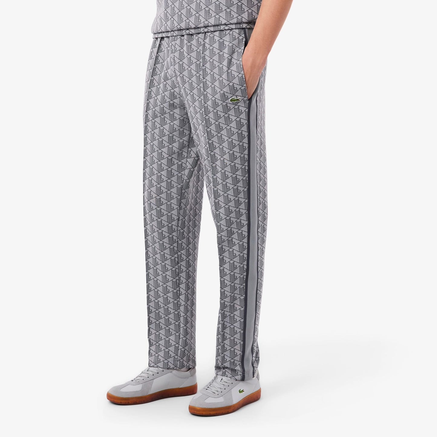 Lacoste Erkek Regular Fit Monogram Gri Eşofman Altı
