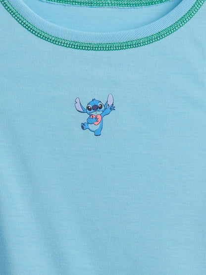 Açık Mavi Lilo & Stitch Çocuk Geri Dönüştürülmüş Pijama Takımı