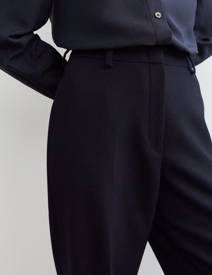 Saf Yün Straight Leg Pantolon