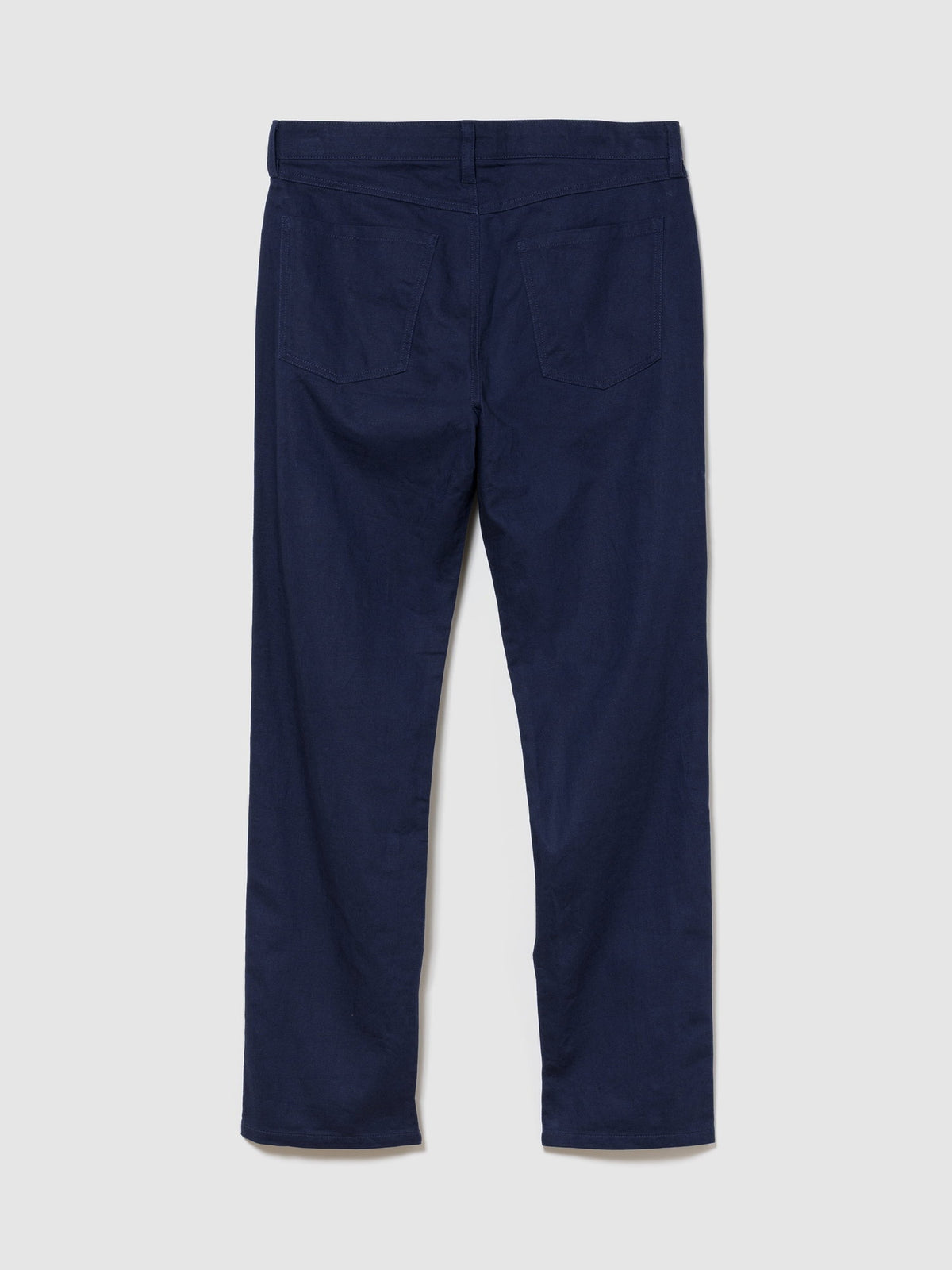 Koyu Mavi Keten Karışımlı Relaxed Straight Pantolon