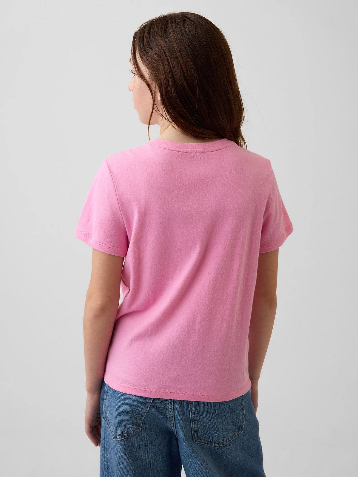 Pembe Grafik Baskılı T-shirt