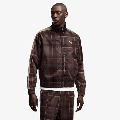 Puma T7 Relaxed Tartan Woven Erkek Kahverengi Ceket