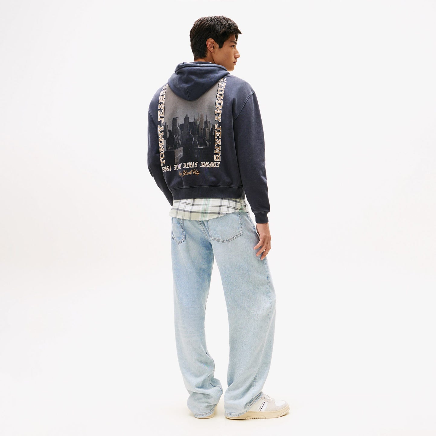 Tommy Hilfiger 90s Back Photo Print Erkek Lacivert Sweatshirt