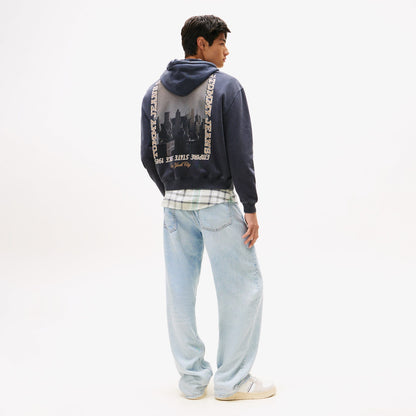 Tommy Hilfiger 90s Back Photo Print Erkek Lacivert Sweatshirt