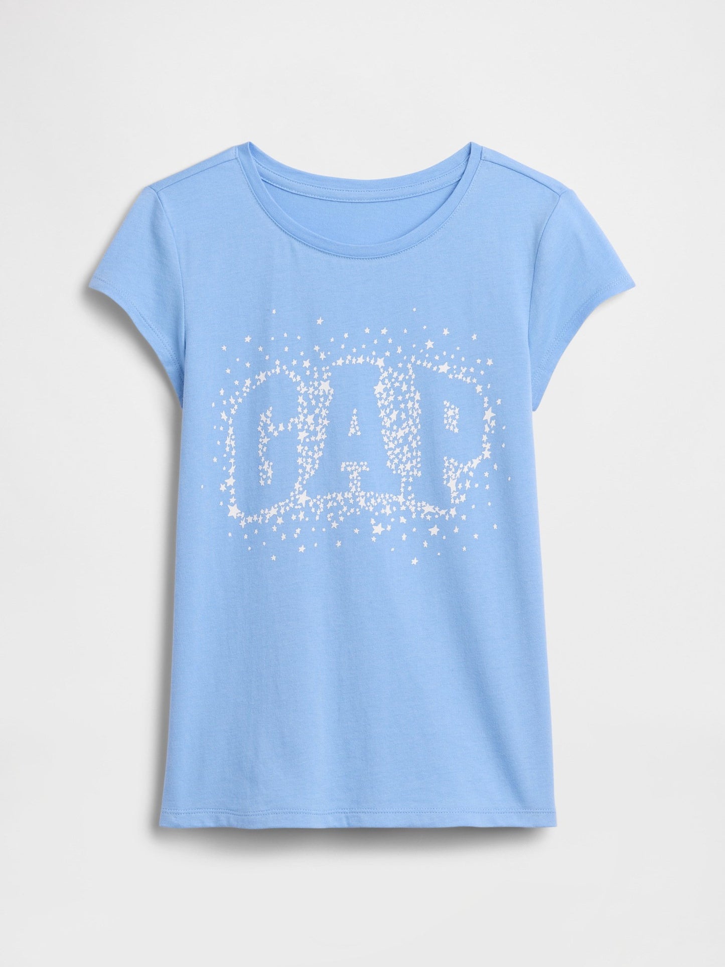 Açık Mavi Grafik Baskılı T-shirt
