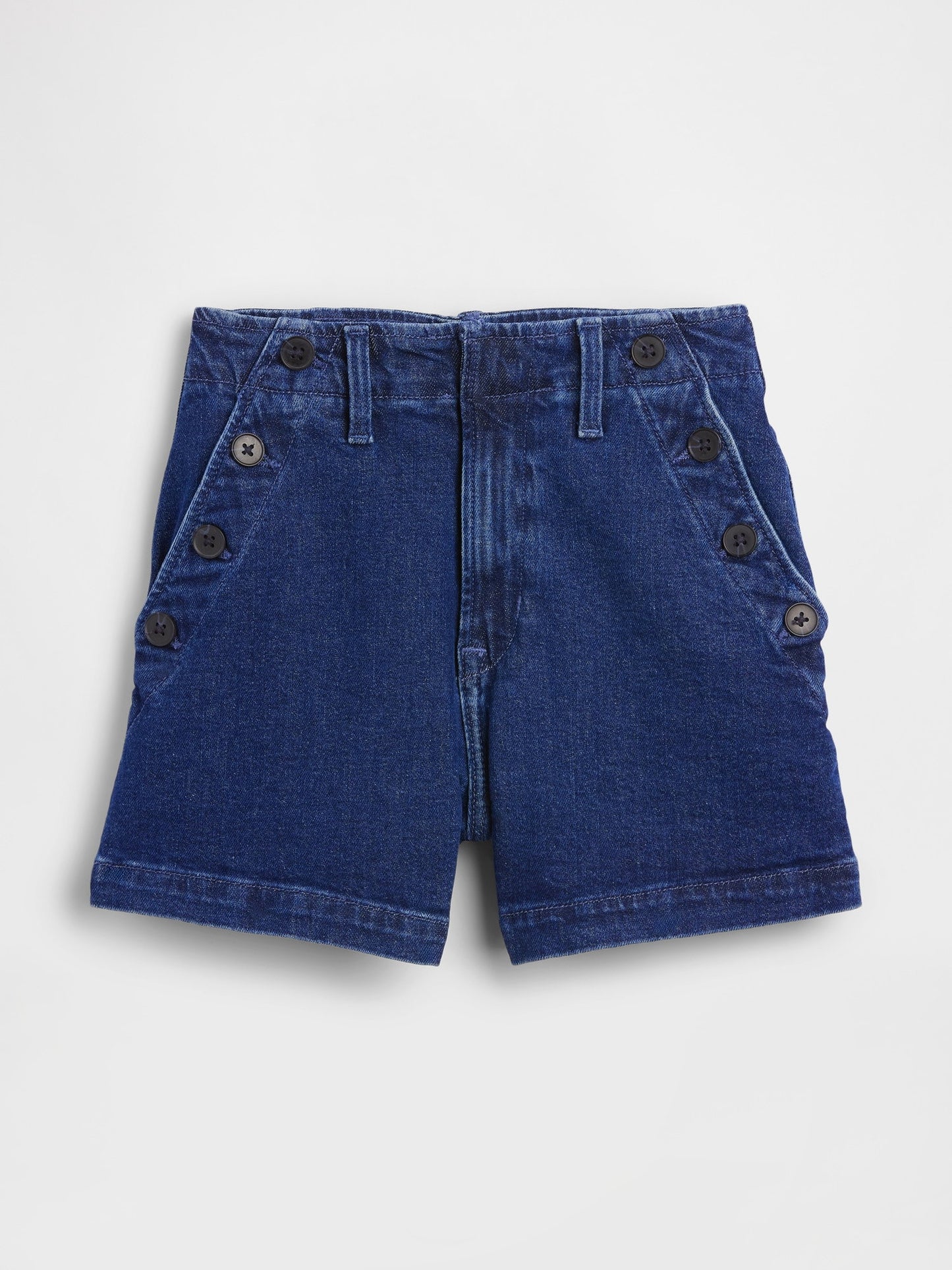 Koyu Mavi 3.5 High Rise Sailor Relaxed Straight Denim Şort