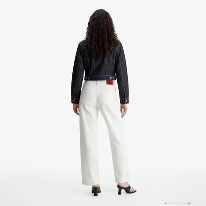 Calvin Klein The Wide Leg Raw Kadın Beyaz Jean